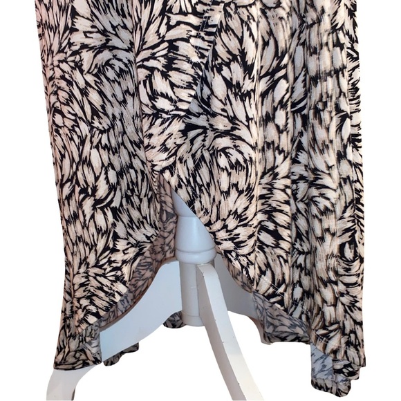 Lascana Maxi High-Low Wrap Style Skirt in Black and Cream Size 38 - Picture 4 of 9